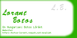 lorant botos business card
